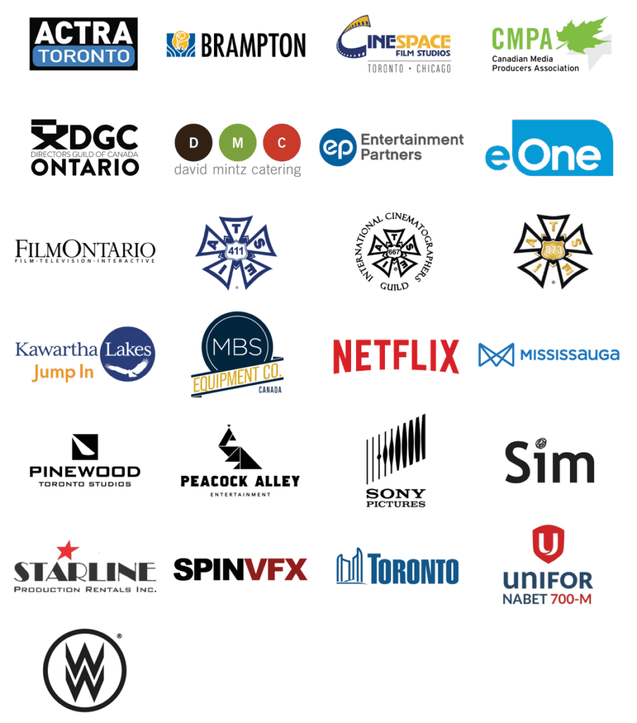 All the logos of the sponsors of Ontario Green Screen.